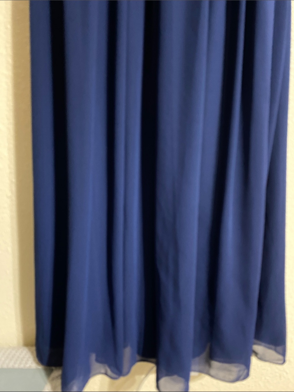 NWT Ieena for Mac Duggal Navy High Neck Chiffon Gown 55035 Size 12 - Picture 7 of 16